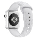 Four-leaf Clover Embossing Silicone Watch Band For Apple Watch Series 7 41mm / 6&SE&5&4 40mm / 3&2&1 38mm(White)