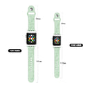Four-leaf Clover Embossing Silicone Watch Band For Apple Watch Series 8&7 41mm / SE 2&6&SE&5&4 40mm / 3&2&1 38mm(Light Green)