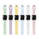 Four-leaf Clover Embossing Silicone Watch Band For Apple Watch Series 7 41mm / 6&SE&5&4 40mm / 3&2&1 38mm(White)