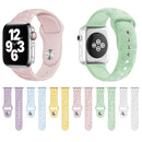 Four-leaf Clover Embossing Silicone Watch Band For Apple Watch Series 8&7 41mm / SE 2&6&SE&5&4 40mm / 3&2&1 38mm(Light Green)