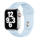 Sunflower Embossing Silicone Watch Band For Apple Watch Series 7 41mm / 6&SE&5&4 40mm / 3&2&1 38mm(Sky Blue)