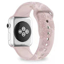 Sunflower Embossing Silicone Watch Band For Apple Watch Series 7 41mm / 6&SE&5&4 40mm / 3&2&1 38mm(Pink Sand)