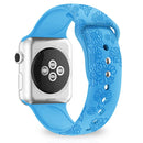 Sunflower Embossing Silicone Watch Band For Apple Watch Series 7 41mm / 6&SE&5&4 40mm / 3&2&1 38mm(Blue)