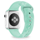 Sunflower Embossing Silicone Watch Band For Apple Watch Series 7 41mm / 6&SE&5&4 40mm / 3&2&1 38mm(Mint Green)