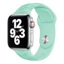 Sunflower Embossing Silicone Watch Band For Apple Watch Series 7 41mm / 6&SE&5&4 40mm / 3&2&1 38mm(Mint Green)