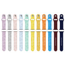 Sunflower Embossing Silicone Watch Band For Apple Watch Series 7 41mm / 6&SE&5&4 40mm / 3&2&1 38mm(Blue)