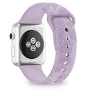 Sunflower Embossing Silicone Watch Band For Apple Watch Series 7 45mm / 6&SE&5&4 44mm / 3&2&1 42mm(Purple)