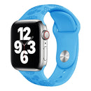 Sunflower Embossing Silicone Watch Band For Apple Watch Series 7 45mm / 6&SE&5&4 44mm / 3&2&1 42mm(Blue)