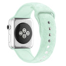 Snowflake Embossing Silicone Watch Band For Apple Watch Series 7 45mm / 6&SE&5&4 44mm / 3&2&1 42mm(Light Green)