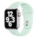 Snowflake Embossing Silicone Watch Band For Apple Watch Series 7 45mm / 6&SE&5&4 44mm / 3&2&1 42mm(Light Green)