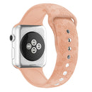 Snowflake Embossing Silicone Watch Band For Apple Watch Series 7 45mm / 6&SE&5&4 44mm / 3&2&1 42mm(Apricot Pink)