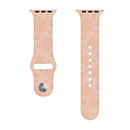 Snowflake Embossing Silicone Watch Band For Apple Watch Series 7 45mm / 6&SE&5&4 44mm / 3&2&1 42mm(Apricot Pink)