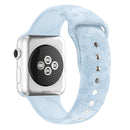 Snowflake Embossing Silicone Watch Band For Apple Watch Series 7 45mm / 6&SE&5&4 44mm / 3&2&1 42mm(Sky Blue)