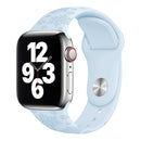 Snowflake Embossing Silicone Watch Band For Apple Watch Series 7 45mm / 6&SE&5&4 44mm / 3&2&1 42mm(Sky Blue)