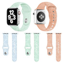Snowflake Embossing Silicone Watch Band For Apple Watch Series 7 45mm / 6&SE&5&4 44mm / 3&2&1 42mm(Sky Blue)