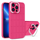 Cube Lens Holder TPU + PC Phone Case For iPhone 13 Pro Max(Rose Red)