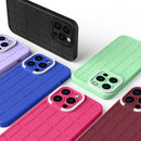Cube Lens Holder TPU + PC Phone Case For iPhone 13 Pro Max(Rose Red)