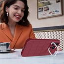 Cube Lens Holder TPU + PC Phone Case For iPhone 13 Pro Max(Rose Red)