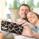 For Samsung Galaxy A13 4G Electroplating Splicing Marble Flower Pattern TPU Shockproof Phone Case(Black Flower)