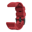 For Garmin Fenix 7 / 6 Pro / 5 Plus 22mm Black Buckle Silicone Watch Band(Dark Red)