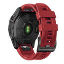 For Garmin Fenix 7 / 6 Pro / 5 Plus 22mm Black Buckle Silicone Watch Band(Dark Red)