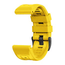 For Garmin Fenix 7 / 6 Pro / 5 Plus 22mm Black Buckle Silicone Watch Band(Yellow)