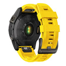 For Garmin Fenix 7 / 6 Pro / 5 Plus 22mm Black Buckle Silicone Watch Band(Yellow)