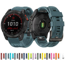 For Garmin Fenix 7 / 6 Pro / 5 Plus 22mm Black Buckle Silicone Watch Band(Dark Red)
