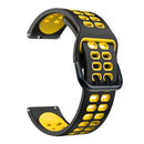 For Huawei Watch GT Runner Double Row Silicone Watch Band(Black Yellow)