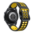 For Huawei Watch GT Runner Double Row Silicone Watch Band(Black Yellow)