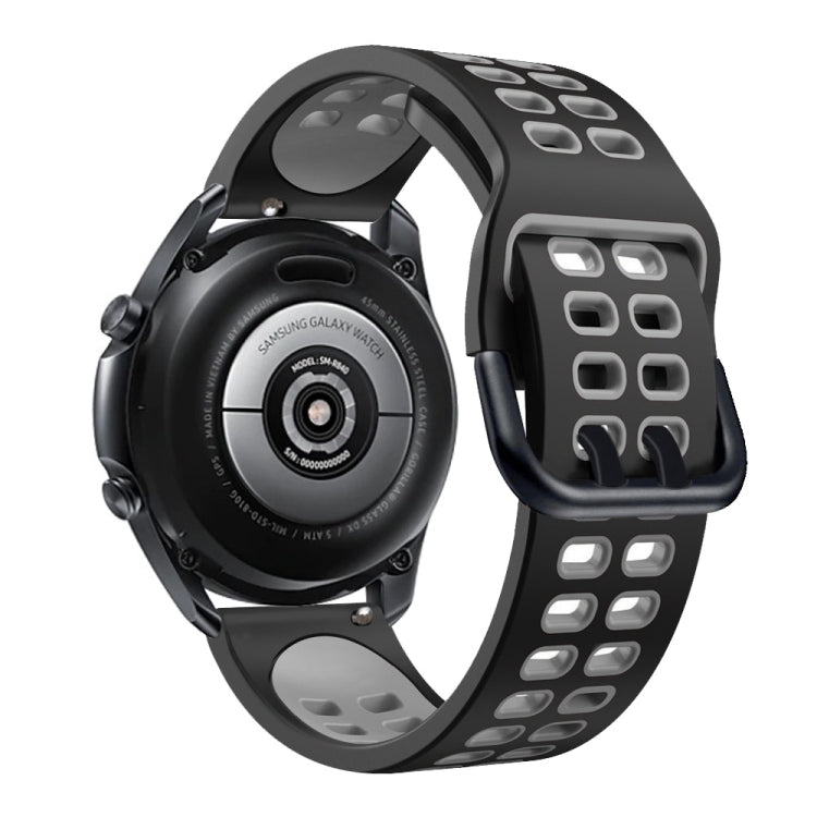 For Huawei Watch GT Runner Double Row Silicone Watch Band(Black Grey)