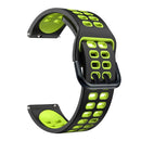 For Huawei Watch GT Runner Double Row Silicone Watch Band(Black Green)