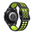 For Huawei Watch GT Runner Double Row Silicone Watch Band(Black Green)