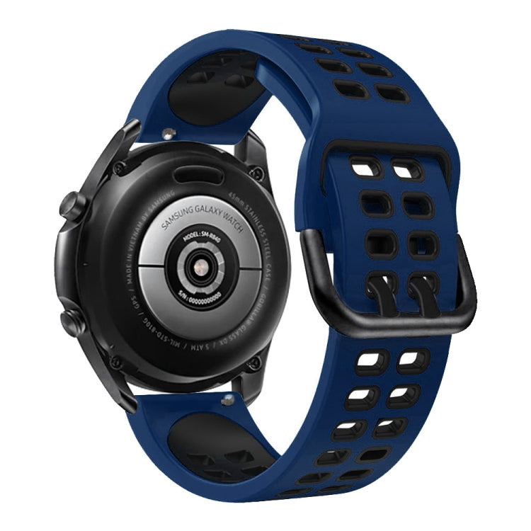 For Huawei Watch GT Runner Double Row Silicone Watch Band(Midnight Blue Black)
