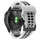 For Garmin Fenix 6X Quick Release Double Row Silicone Watch Band(White Black)