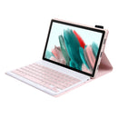 A08 Candy Color Ultra Thin Bluetooth Keyboard Leather Case For Samsung Galaxy Tab A8 10.5 2021 SM-X200 / SM-X205(Pink)