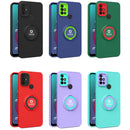 For Motorola Moto G10 / G20 / G30 Eagle Eye Ring Holder Phone Case(Light Green + Purple)