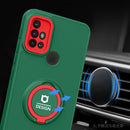 For Motorola Moto G10 / G20 / G30 Eagle Eye Ring Holder Phone Case(Purple + Light Green)