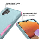 For Samsung Galaxy A32 5G TPU + PC Shockproof Phone Case(Grey Green + Pink)