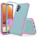 For Samsung Galaxy A32 5G TPU + PC Shockproof Phone Case(Grey Green + Pink)