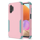 For Samsung Galaxy A32 5G TPU + PC Shockproof Phone Case(Pink + Grey Green)