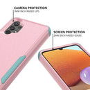 For Samsung Galaxy A32 5G TPU + PC Shockproof Phone Case(Pink + Grey Green)