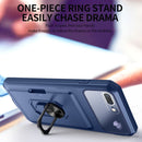 Card Ring Holder PC + TPU Phone Case For iPhone 8 Plus / 7 Plus(Black)