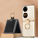 For Huawei P50 Pocket GKK Phantom Electroplating Phone Case with Ring Holder(Champagne Gold)