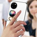 For Huawei P50 Pocket GKK Phantom Electroplating Phone Case with Ring Holder(Fully Transparent)