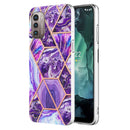 For Nokia G21 / G11 Electroplating IMD Splicing Marble TPU Phone Case(Dark Purple)