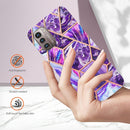 For Nokia G21 / G11 Electroplating IMD Splicing Marble TPU Phone Case(Dark Purple)