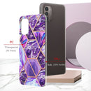 For Nokia G21 / G11 Electroplating IMD Splicing Marble TPU Phone Case(Dark Purple)