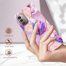 For Nokia G21 / G11 Electroplating IMD Splicing Marble TPU Phone Case(Light Purple)
