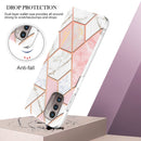 For Nokia G21 / G11 Electroplating IMD Splicing Marble TPU Phone Case(Pink White)